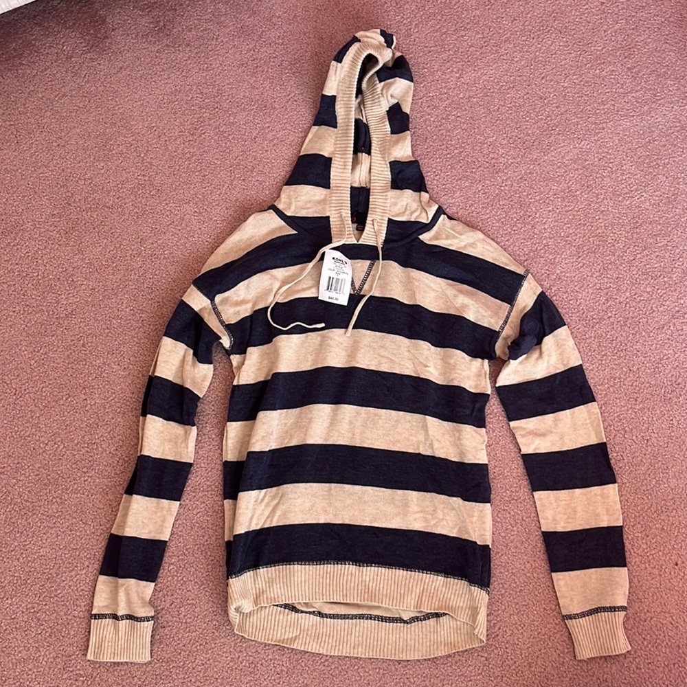 NWT Cream and Blue Sweater Size S